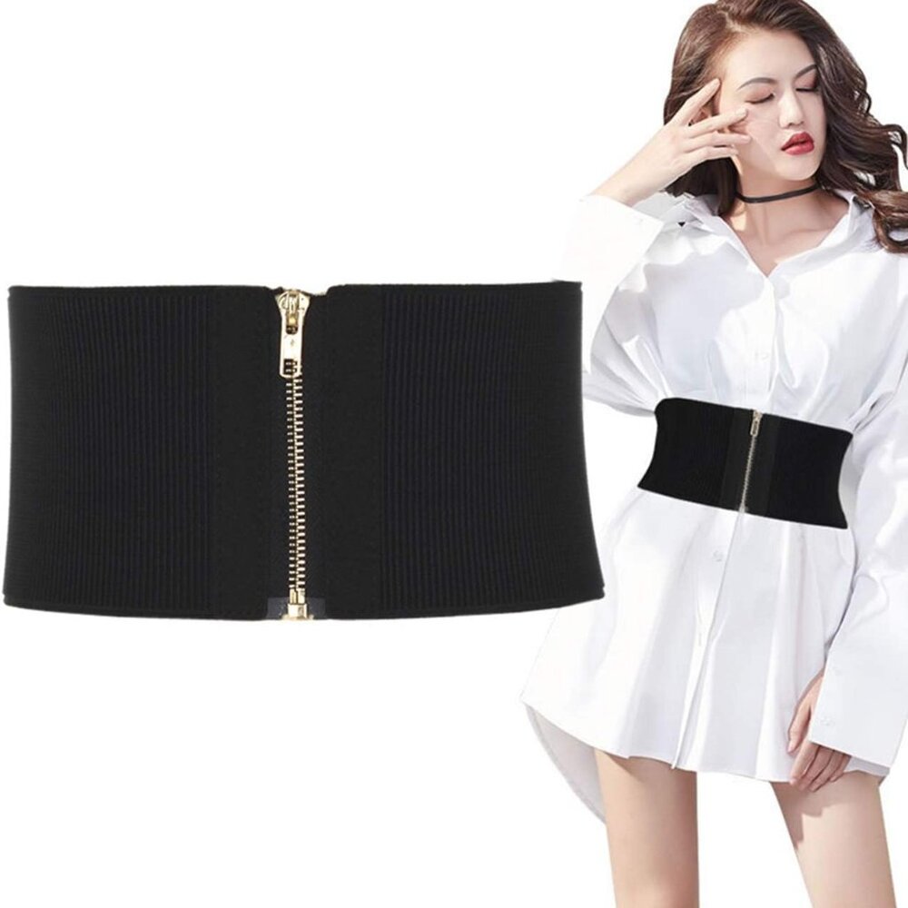 Women Wide Elastic Waist Cinch Stretch Fashion Waistband Retro Dress Vintage Bel - Picture 2 of 6